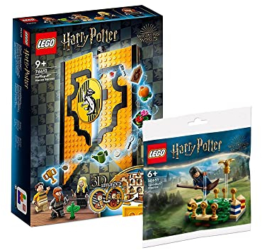 Lego Harry Potter Set: Hogwarts Wappen - Hausbanner Hufflepuff (76412) + Quidditch Training (30651), für Kinder ab 9 Jahren