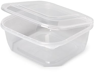70 unidades Envases Plastico Desechables Polipropileno para Comida 750 c.c - Envases Bisagra Reciclable Reutilizable Alimentos - Envases Tarrinas Plástico con Tapa Apto para Microondas - Sin BPA