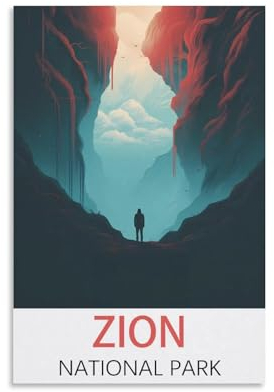 Zion National Park Vintage-Reiseposter, 20 x 30 cm, Leinwand-Kunst, Poster und Wandkunst, Bild, Druck, Schlafzimmer-Dekor