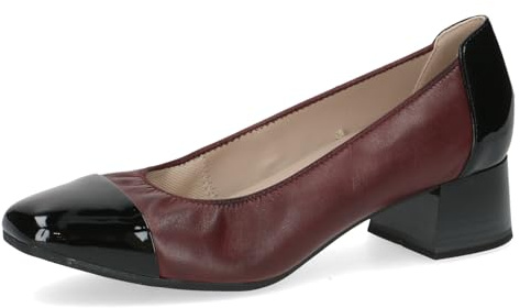 CAPRICE Comfort Damen Pumps Kleiner Absatz Mehrweite H, Rot (Bordeaux Comb), 39 EU