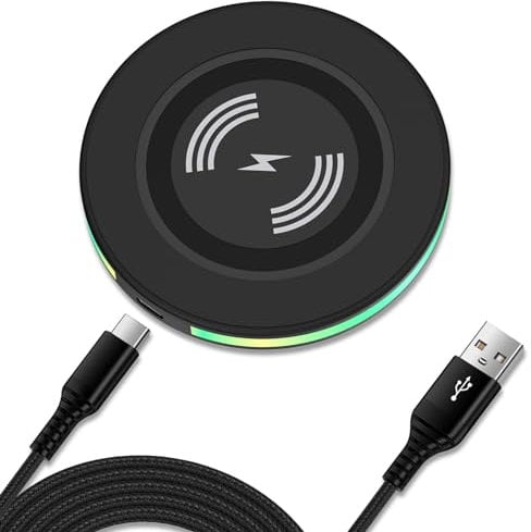 Wireless Charger 15W Fast Wireless Charging Pad for Samsung Galaxy S25 Ultra/S24 FE/S23/S22/S21/S20/Z Flip 6/Note 20, Qi Wireless Phone Charger Pad for Google Pixel 9a/8 pro/7/6, iPhone 16 15 14 13