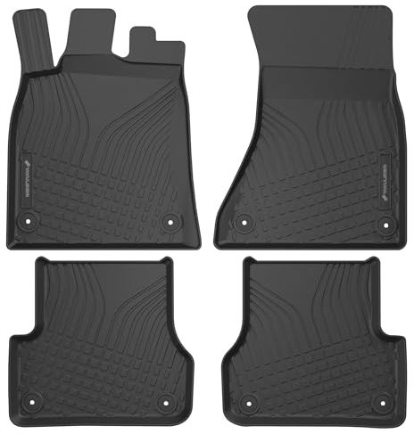 WALSER Premium Fussmatten Auto für Audi A6 C7/Allroad C7/Avant C7 2011-2018, 100% passgenaue Gummimatten Auto - Made in EU, robuste Fußmatten Auto, Auto Fußmatten, Fußmatte Auto