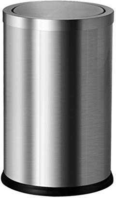 Suuim Bote de basura de cocina Bote de basura abierto de 8 litros con cubierta dorada, grado comercial, bote de basura de acero inoxidable resistente (color: dorado) (Plata)