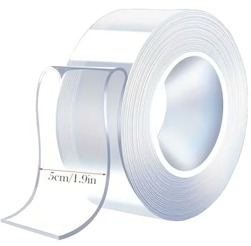 LSENLONG Doppelseitige Klebebänder, Nano-Klebebänder, Nicht markierendes doppelseitiges Klebeband,extra starke transparente Klebebänder für Teppiche,Fotowand、 Küchen, Autos oder Büros.300cm*5cm*0.2cm