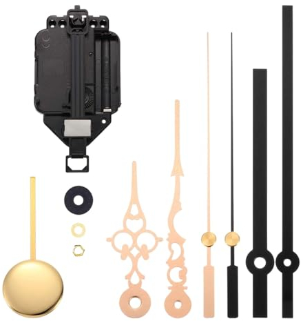 Colcolo Reparatur des Pendeluhrwerks, DIY-Teil, Pendeluhr-Set mit 2 Zeigerpaaren für Basteluhren, Standuhren, Esszimmer, Schaft 20mm