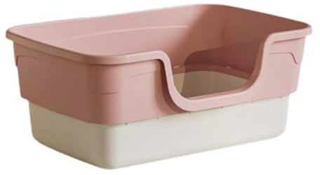 Dualoai Maison de Toilette Confortable pour Chat, Bac à Sable Pratique, Rose M