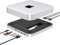 GEWOKLIY Mac Mini-Hub und Halterung mit SSD-Gehäuse für NVME/SATA M.2, Dock mit HDMI 4K, USB C Port 10 Gbit/s, USB A/C, TF/SD-Kartenleser für Mac Mini M1/M2 und Studio | Zubehör