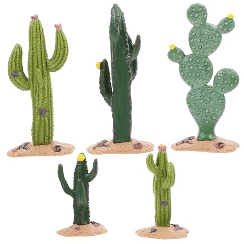 MUSISALY 5Er Set Mini-Kaktus Modell Künstliche Kakteen Figuren Für Mikrolandschaft Sandtisch Dekoration Tischdeko DIY Landschaftsmodell Zubehör