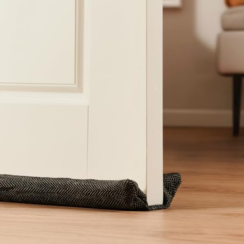 Praknu Boudin de Porte de 70 à 100cm Tissu Lavable - Économie d'Énergie - Non Adapté aux Moquettes - Comprend Un Sac de Rangement - Gris