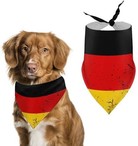 Hundehalstuch, Motiv: Deutschland-Flagge, verstellbarer Halstuch, für kleine bis große Haustiere, stilvolles und bequemes Zubehör für Hunde und Katzen