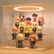 Acryl Vitrine mit LED Beleuchtung, Acryl Vitrine Schaukasten für Modellautos Figuren, Display Case mit Holzsockel (5-Stufen, 30x28x30 cm)