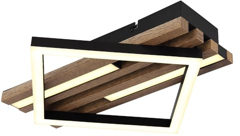 Deckenlampe Deckenleuchte Wohnzimmerlampe Holzoptik LED Schlafzimmerlampe L 33cm