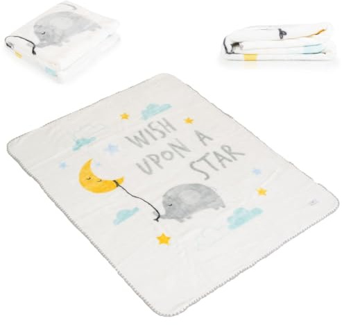Cangaroo Babydecke Soft 140 x 110 cm 100% Polyester flauschig warm Geschenkbox weiß