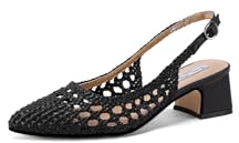 QUEEN HELENA Décolleté con Tacco Medio Slingback Scarpe Eleganti a Punta Chiusa Donna ZM9903 (Nero, Sistema Taglie Calzature EU, Adulto, Donna, Numero, Media, 39)
