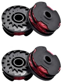 4 Piezas Hilo Desbrozadora, Wrneaoch Cabezal Desbrozadora, Cabezal Desbrozadora Bateria para Cortacésped con Batería, Carrete y Hilo para Automóvil de Doble Potencia