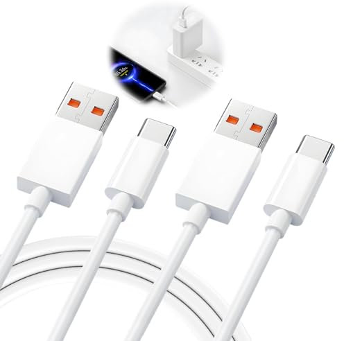 2 Pack 120W Cable USB Tipo C (2M)para Xiaomi 14 13 Lite/13/13 Pro/13T 12T/12/11T 10T,Mi 10 9, Carga Rápida USB a USB C Cable para 14 Ultra Pad 5 6 POCO X6 Pro 12S Mi 11 Lite ,Carga Turbo 6A Rápida