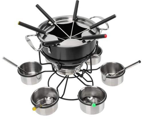ULTECHNOVO 1Set Fondue Pot for Cheese and Chocolate Easy to Clean Hot Pot Stain Resistant Design for Home Entertaining and Gatherings