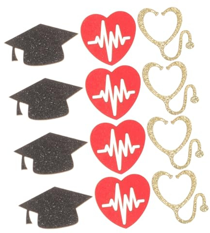 OFFSCH Nurse Graduation Party Konfetti Bunte Tischdeko mit Goldstethoskop Abschlussfeier Dekoration für Krankenschwestern Feier DIY Party Zubehör