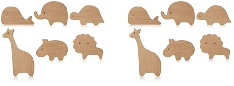 Tagtight 12PCS Wooden Cabinet Knobs with Screws, Animal Shape Furniture Pull Handle for Kids Room, Decorative Dresser Knob, Wooden Knobs Handles for Cabinets for Children's Room Nursery