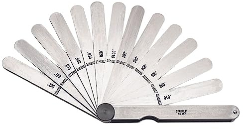 Starrett 467 Dickenmessgerät Set mit geraden Blättern, 0,0015-0,2 Dicke, 4-1/2 Länge, 13 Blätter