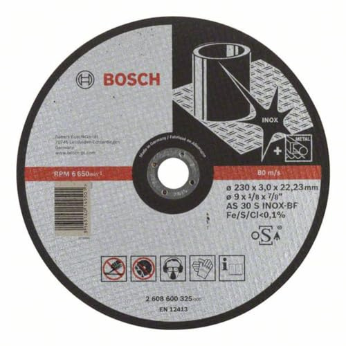 Bosch Professional 1x Trennscheibe Gerade Expert for Inox (AS 30 S INOX BF, Ø 230 mm, 3.0 mm, Zubehör Winkelschleifer)