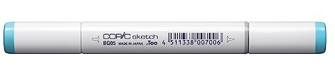 COPIC Sketch Marker Typ BG - 05, Holiday Blue, professioneller Pinselmarker, mit einer Super-Brush-Spitze und einer Medium-Broad-Spitze