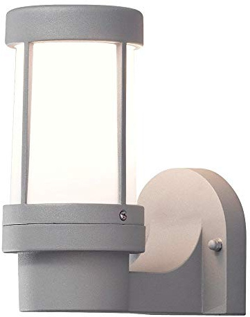 Konstsmide Siena Wandleuchte B: 10.5 cm T: 19 cm H: 23.5 cm, 1 x 60 W, IP44 lackiertes Aluminium, grau 7513-302