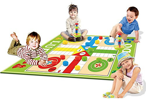 Eduk8 Giant Playmat Ludo Game - Indoor & Outdoor Playing Fun Learning for 3 4 5 6 or 7 Year olds (Giant Ludo)