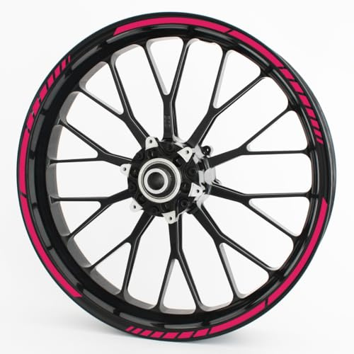 Motoking Felgenrandaufkleber im GP-Design in MATT/für 10 bis 14 / PINK MATT