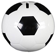 Holst Porzellan ACS 006 Porzellan Spardose Fussball, weiß, 9.5 x 9.5 x 10 cm