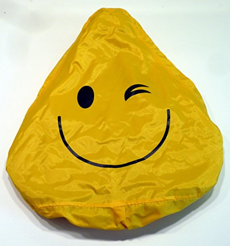 CBK-MS Regenüberzug Smiley gelb Regenchutz Sattelcover Sattelbezug Fahrrad Sattel Bezug