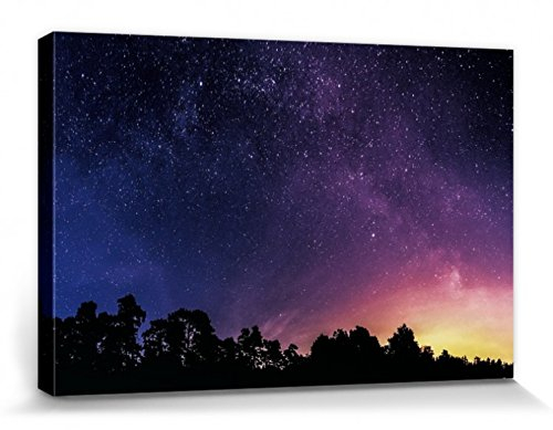 1art1 Sternenhimmel Poster Sternenklarer Nacht-Himmel Bilder Leinwand-Bild Auf Keilrahmen | XXL-Wandbild Poster Kunstdruck Als Leinwandbild 30x20 cm
