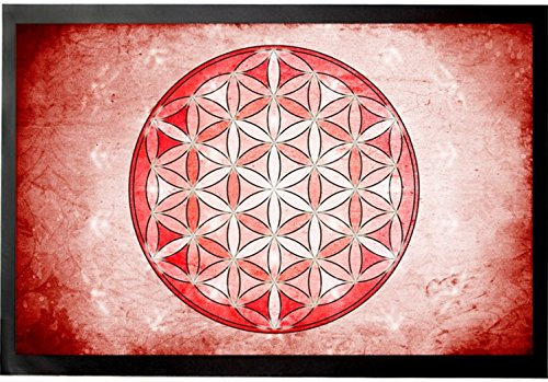 1art1 Mandalas Die Blume des Lebens, Element Luft Fußmatte Dekomatte Innenbereich | Design Türmatte 60x40 cm