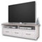 Stella Trading LUCA Elegantes Jugendzimmer TV-Board im Landhausstil - stilvolles Low-Board in Pinie weiß / trüffel - 148 x 46 x 43 cm (B/H/T)