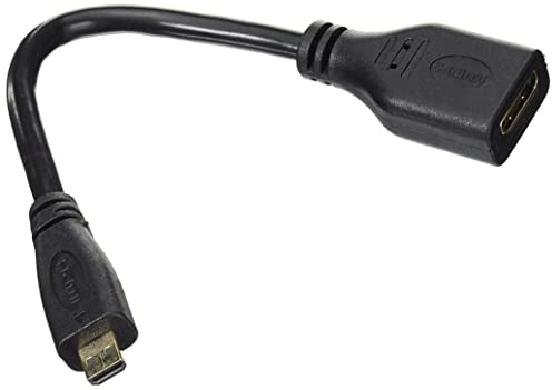 SYSTEM-S - Adattatore da Micro HDMI 1.4 tipo D maschio a Mini HDMI 1.4 tipo C femmina, 15 cm