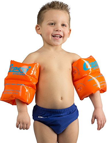 Cressi Premium Arm Bands Manguitos Inflables para Natación, Bebé-Niños, Naranja Fluo, MAX 25Kg