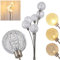 Stehlampe Bernado stufenlos dimmbar, Stehleuchte Nickel-matt/Silberfarben, 6-flammig, G9, mit 6 Drahtkugeln, Bogenlampe für Wohnzimmer, Schlafzimmer, Flur, mit Fußschalter am Kabel, ohne Leuchtmittel
