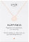 LUUK LIFESTYLE Collier filigrane en acier inoxydable avec pendentif Fleur de Lotus et carte HAPPINESS, idée cadeau, bijoux pour femmes, motif asiatique, rose