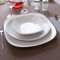 Danubio - Platos hondos de porcelana blanca, 21 cm de largo, 6 unidades
