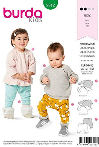 Burda Schnittmuster 9312 Oberteile, Hosen 56-86