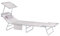 SoBuy Sonnenliege klappbar Gartenliege Liegestuhl klappbar mit Sonnendach & Kopfkissen & Seitentasche Strandliege Balkon Relaxliege 155x56x81cm für Gartenmöbel Terrasse Camping Beige OGS48-MI