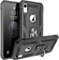 Fetrim Funda para iPhone XR, Carcasa Shock Absorción de TPU y PC con Anillo de rotación Soporte para Apple iPhone XR Negro