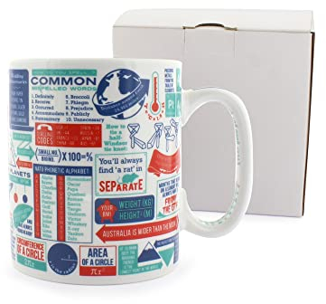 Ginger Fox Really Useful Tips Novelty Mug - Crammed Full of Useful Tips, Tricks & Everyday General Knowledge - Perfect for A Brainiac Or to Revise for Trivia Night