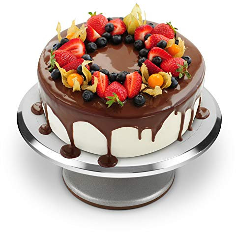 Rotatable cake plate Cake stand Cake turntable Cake Decorating Turntable, non-stick aluminum + silicone material Cake cream painting Decor stand for baking pastries, frosting
