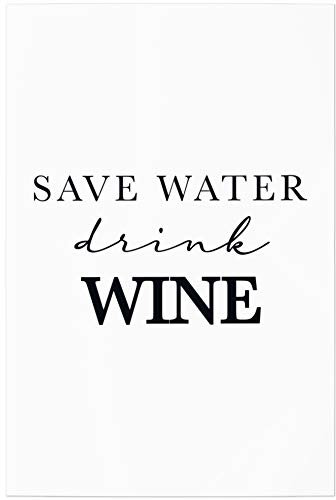 JUNIWORDS Poster, Save Water Drink Wine, 20 x 30 cm