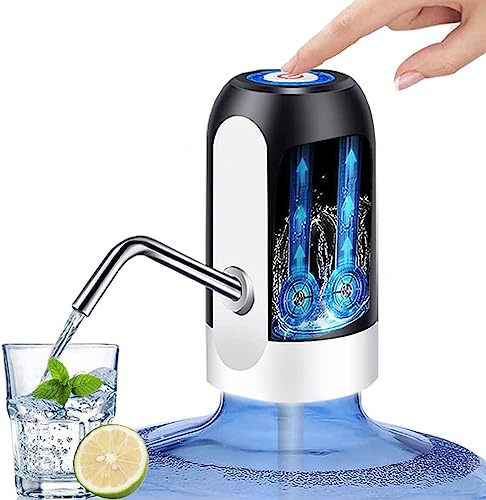 Vshinic Electric Water Dispenser - Automatic Pump, USB Charging, Fits 5 Gallon Bottles - Black