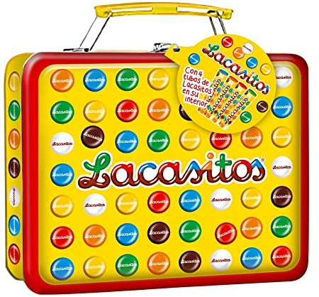 Lacasitos - Maletin Lacasitos Ideal para llevar al Cole - Contiene 4 Tubos de 20 Gramos - 80 Gramos Total-