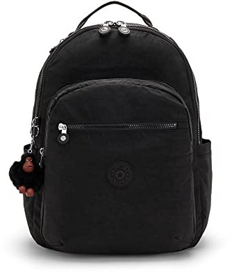 Kipling Seoul L Solid Sac à dos pour ordinateur portable, Noir, 12.75 L x 17.25 H x 9 D
