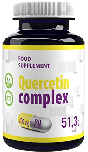 Quercetina 90 Capsule Vegetariano, Dose Molto Alta di Vitamina C e D3 2000IU, Testato in Laboratorio, Alta Forza Integratore, senza Glutine e senza OGM