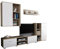 MATKAM Wohnwand Dedal, Schrankwand Wohnzimmer Modern, Wohnzimmerschrank mit Fernsehtisch Komplett Möbel (Sonoma/Weiß)